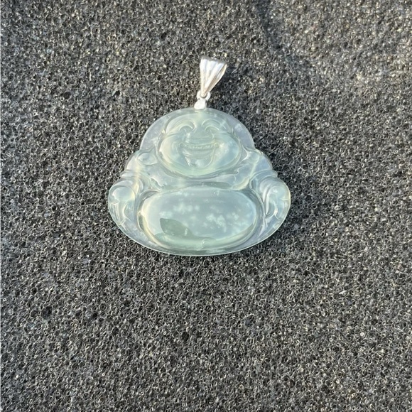 Natural jade Buddha Pendant in sterling silver 4.07 gram - Picture 1 of 3